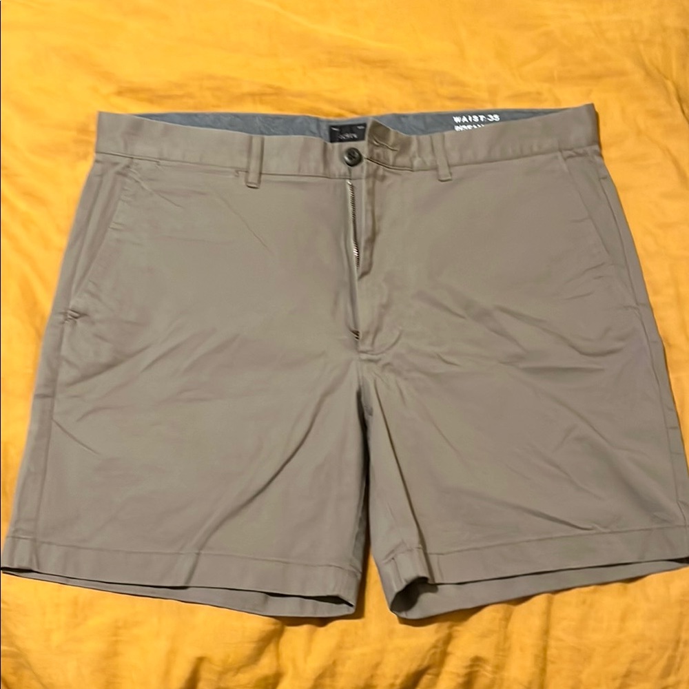 J. Crew Tan Flat Front Shorts with Clean Hem